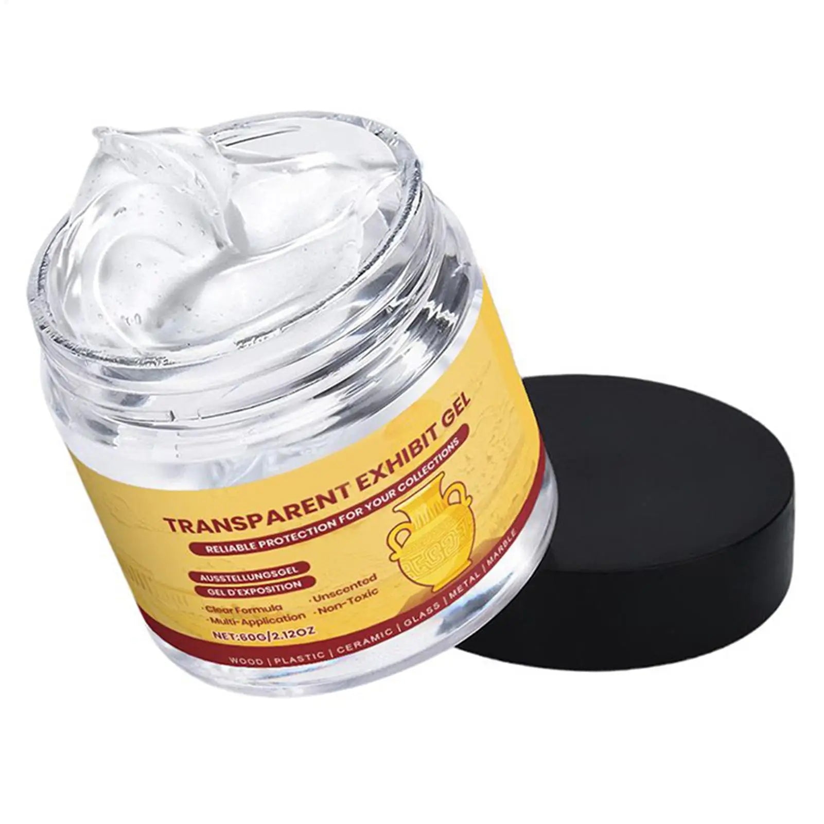 Clear Exhibit Gel 60g Clear Removable Glue Adhesive Museum Wax for Antiques Glass Ceramics Figures Decorations Conservation Art Qme Default Title