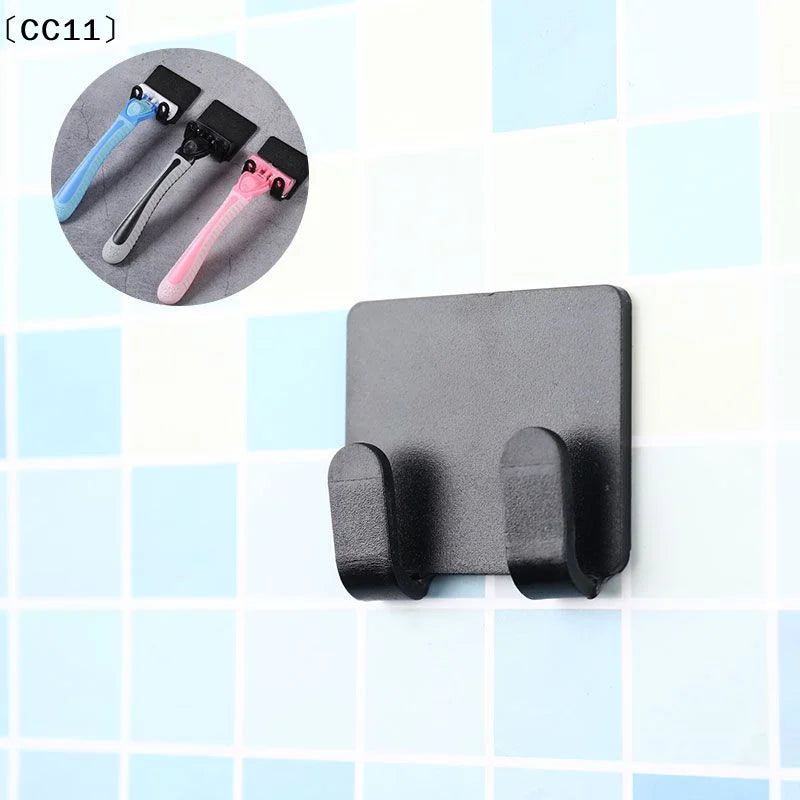Punch Razor Holder Storage Hook Wall Men Shaving Shaver Shelf Qme