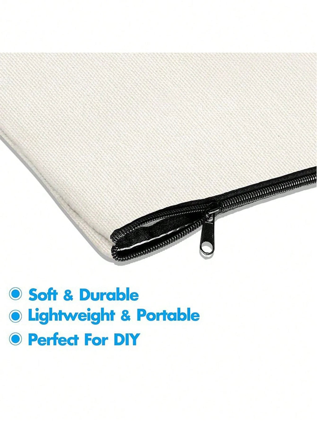 10/20/40/60PCS Canvas Zipper Bags Multifunctional Blank DIY Craft Pouches Pencil Bags Case Pouch For Home School Travel Qme