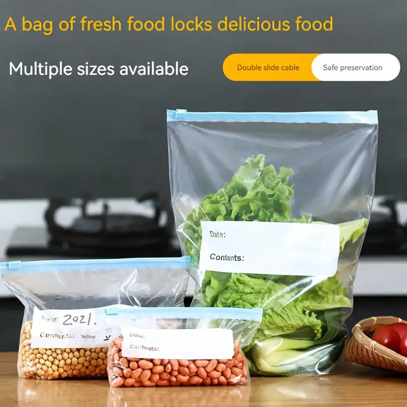 Zipper Style Sealed Freezer Special Sliding Lock Fresh-Keeping Bag, Thickened Quick Sealing Bag Qme