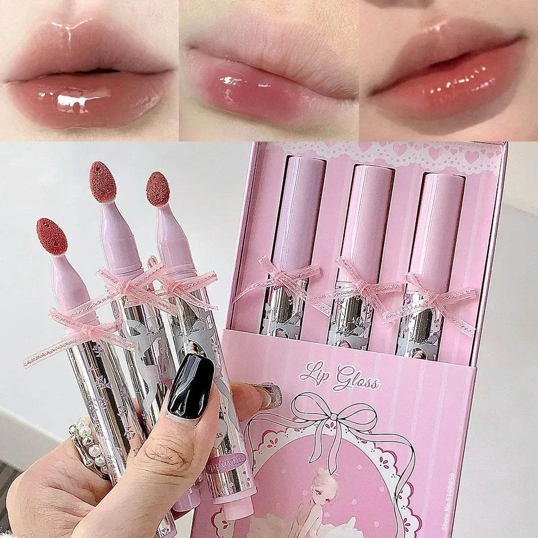 Halo-dyeing Tinted Lip Gloss Crystal Jelly Moisturizing Waterproof Mirror Water Glass Lip Gloss Transparent Color Cosmetics Gift Qme