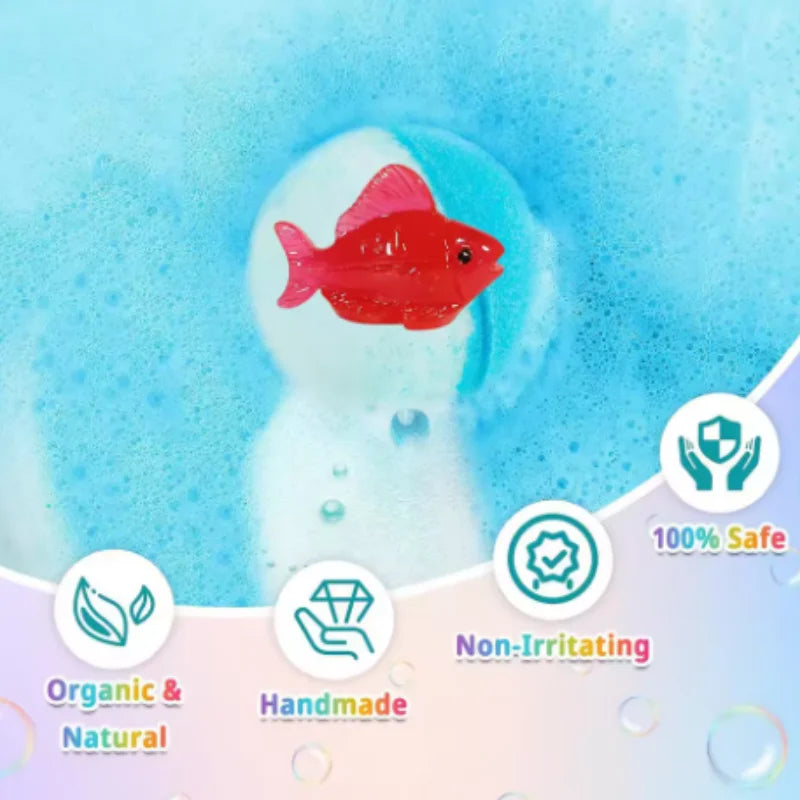 Natural Bath Salt Ball Pack Gift Box Containing Children's Surprise Toys Fun Bathing Moisturizing Anti Drying Bath Bombs Qme