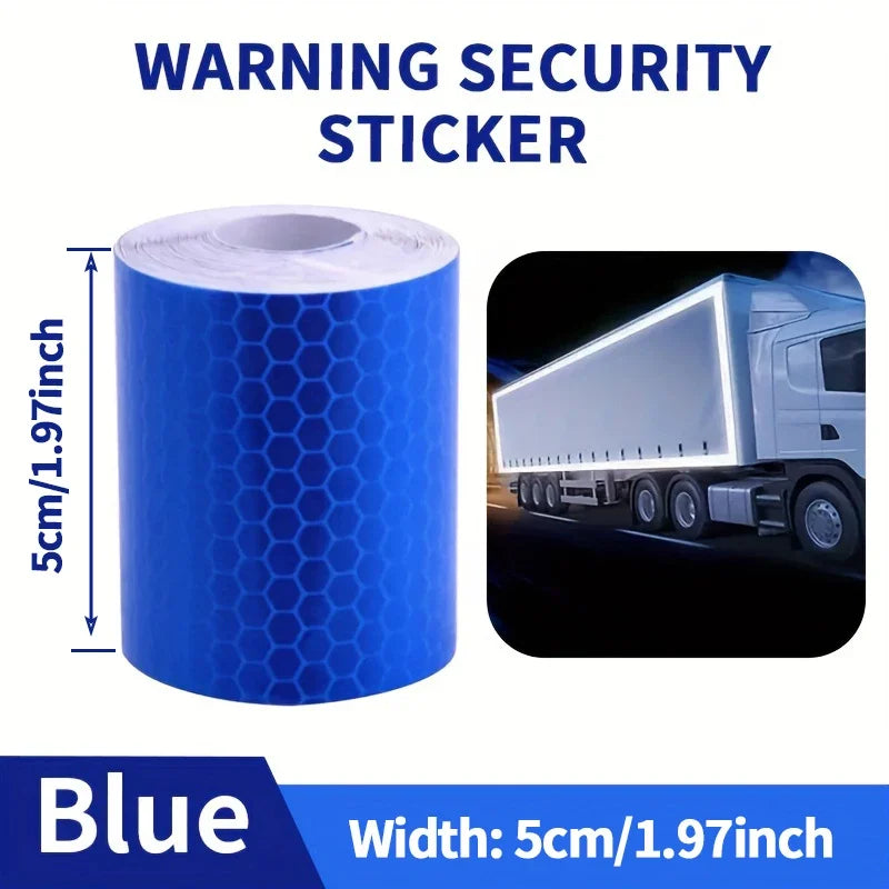 5m Reflective Tape PVC Bicycle Wheels Reflect Fluorescent Sticker Bike Reflective Sticker Strip Tape For Cycling Warning Safety Qme Blue 1m