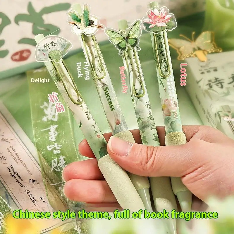 Black Ink Press Gel Pen Butterfly Patch Ballpoint Writing Tools Qme