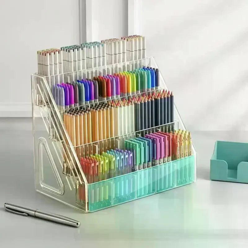 3 4 5 Tier Large-capacity Acrylic Desk Divider Watercolor Pencil Qme