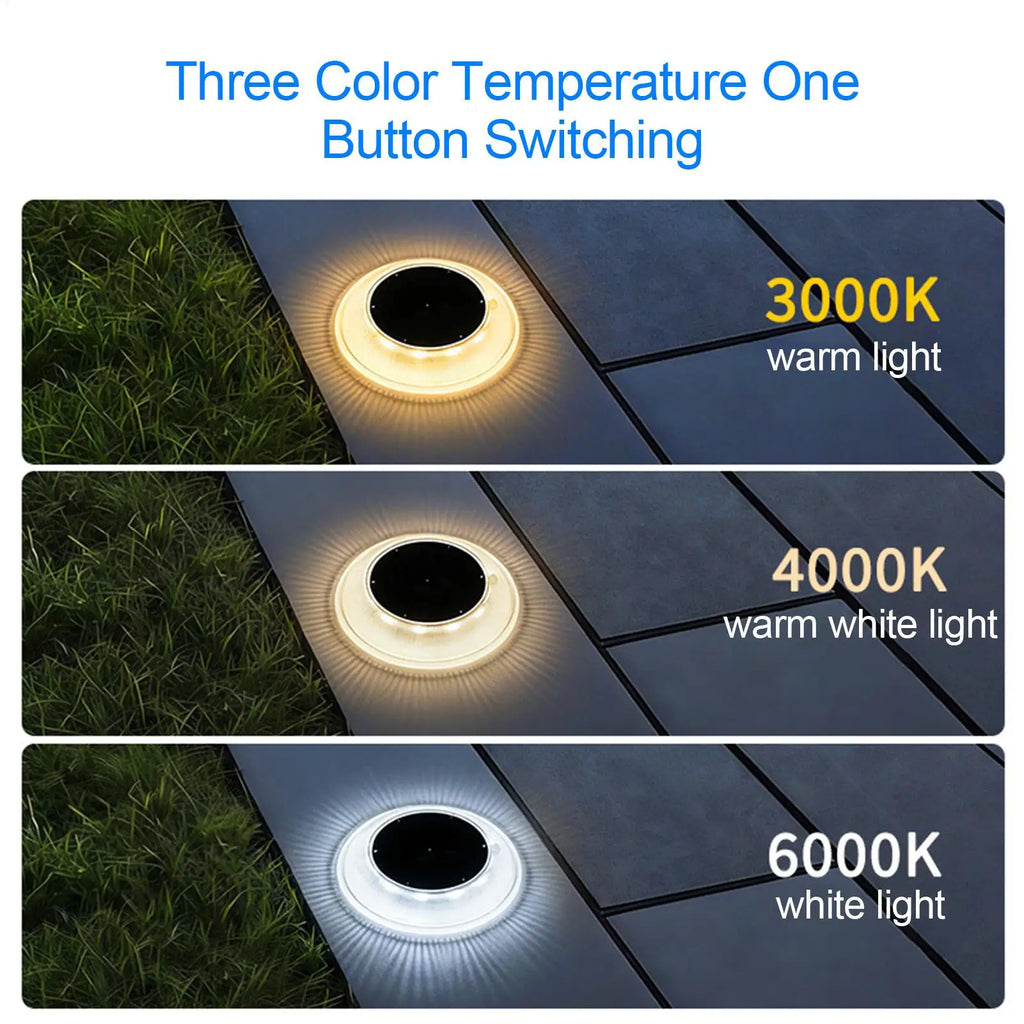 Solar Ground Lights Waterproof Fully Transparent Decor Pathway Patio Qme
