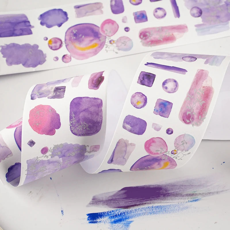 Watercolor Blotch Washi Tape, Background Base Tape for Journal Collage, Beginner-Friendly Stationery & Great Gift Pick Qme