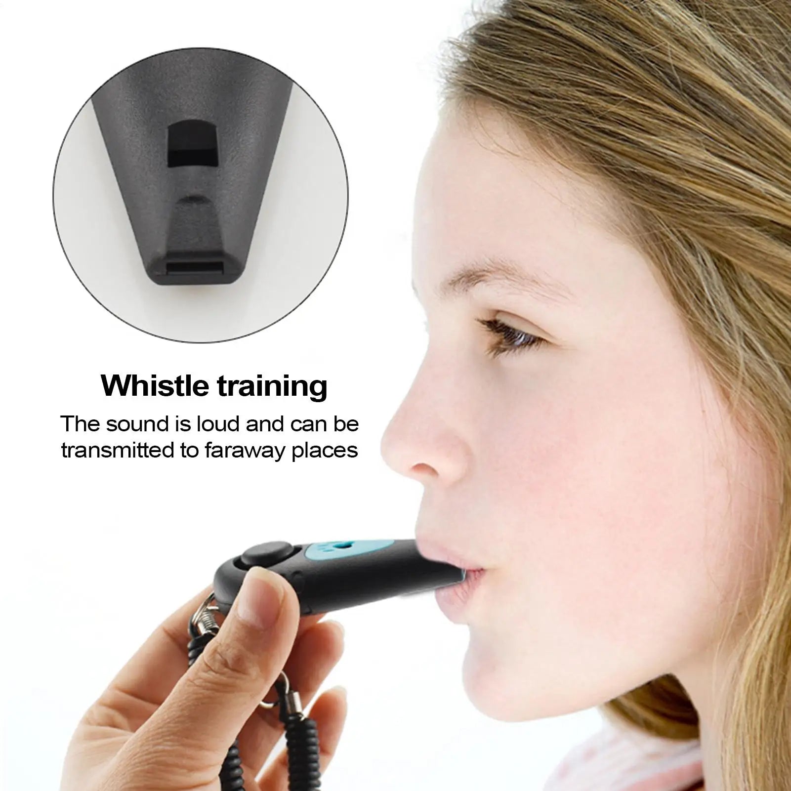 Dog Clicker 2 in 1 Pet Clicker and Whistle Professional Dog Whistle with Wrist Strap Silent Recall Device for Behavior Qme