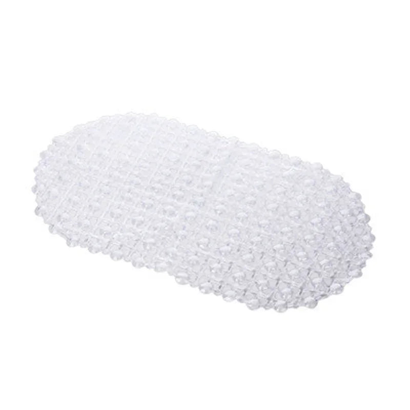 Bathroom Anti-Slip PVC Foot Massage Pad with Strong Suction Shower Suction Cup Particle Design Non-Slip Bathroom Mat Qme White