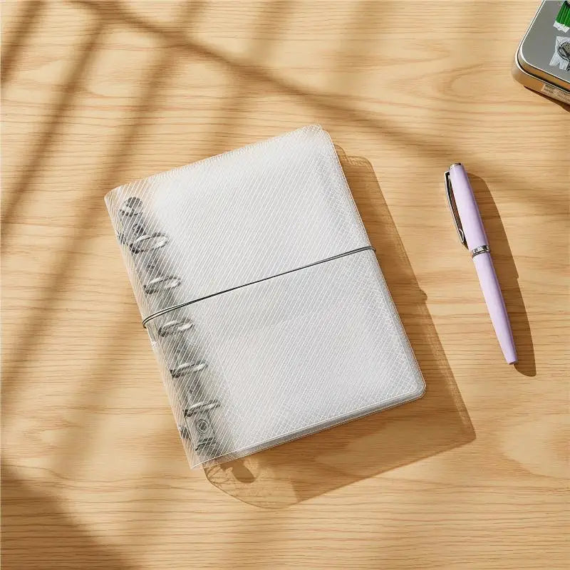 M5 A6 Diagonal PP Three Fold Loose Notebook Cover Mini Portable Qme