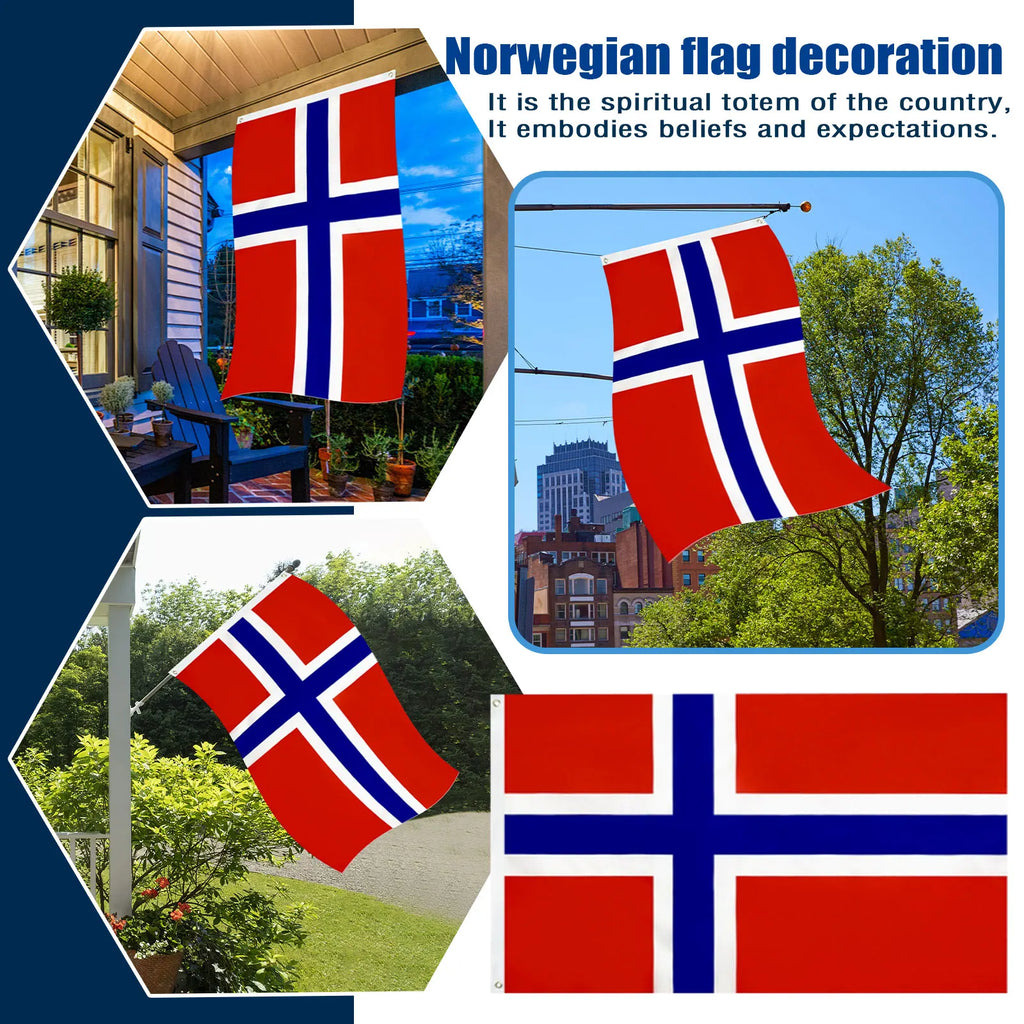 35 Ft England and Norway Flag Hanging Polyester Banner for Decoration Party Events Outdoor Garden Decor Flag Qme