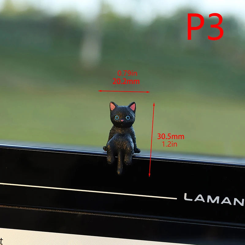 Cute Mini Cartoon Car Cat Ornaments Screen Edge Decoration Micro Qme 3