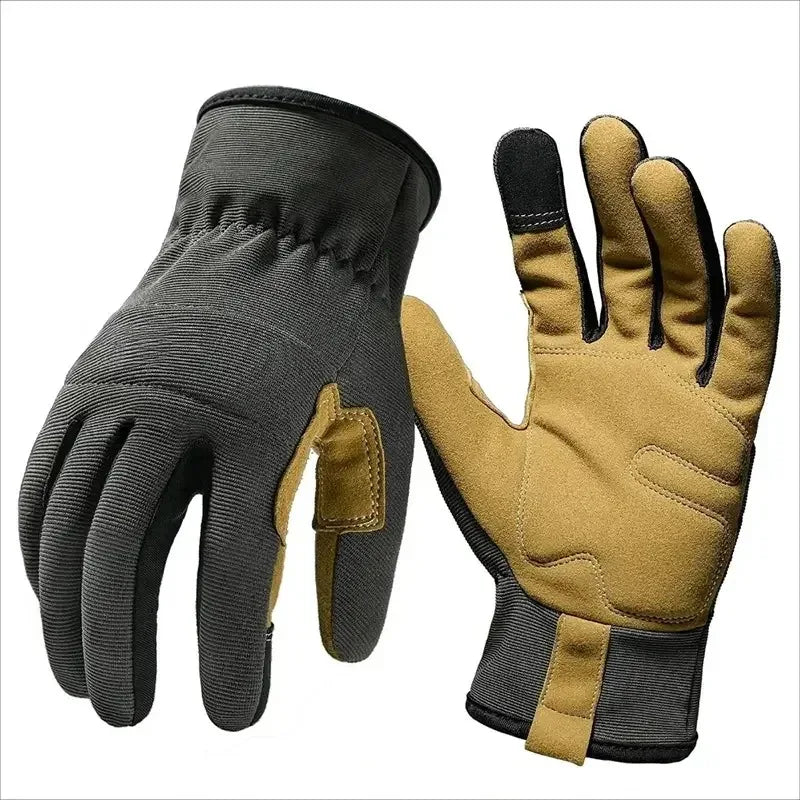 1pairs Garden Work Gloves Anti-Stab Anti-Wear Ultra Fiber Outdoor Gardening Cycling Touch Screen Mechanic Protective Gloves Qme