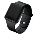 Fashionable and versatile square LED digital watch, student adult night light electroplated sunglasses, sports electronic watch Qme black