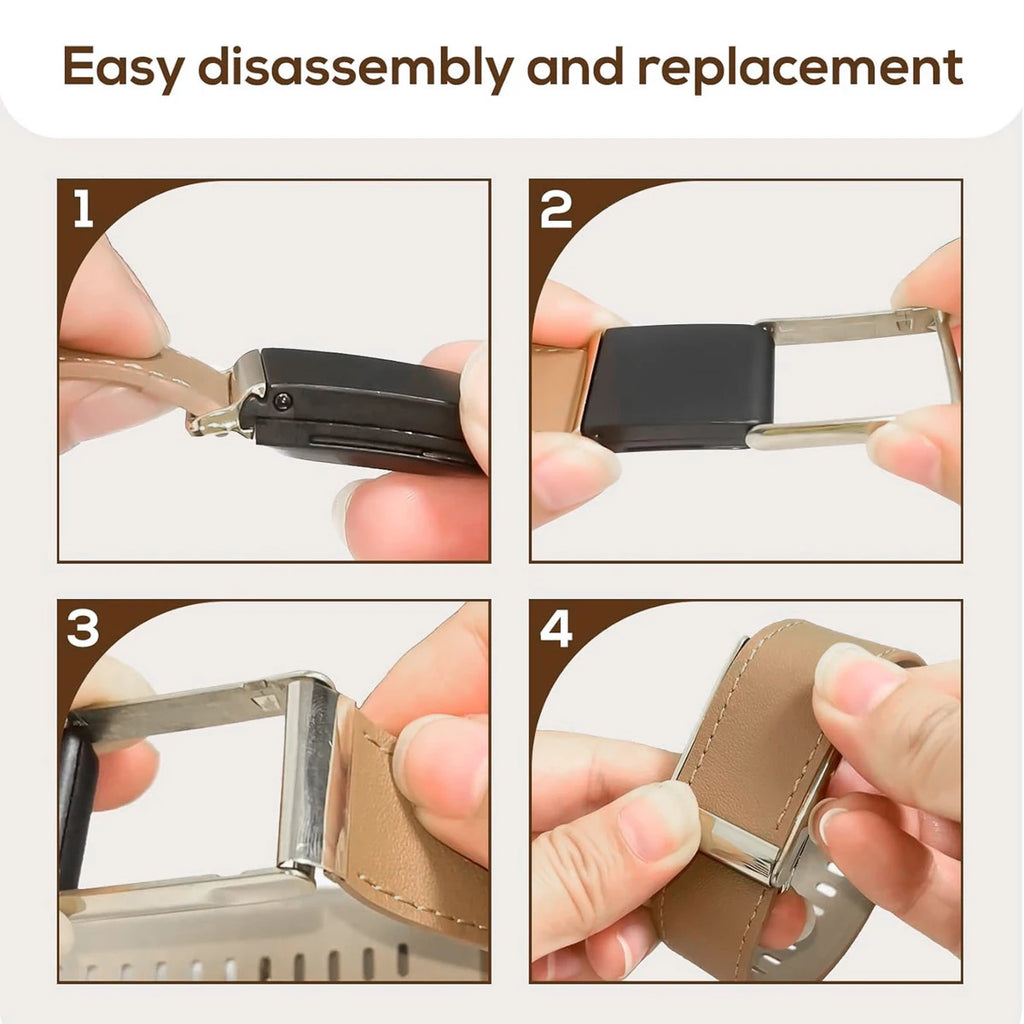Leather Slim Waistband for WHOOP 5.0 /5.0MG Fitness Soft Breathable Replacement Strap Adjustable Protector Sports Wristband Qme