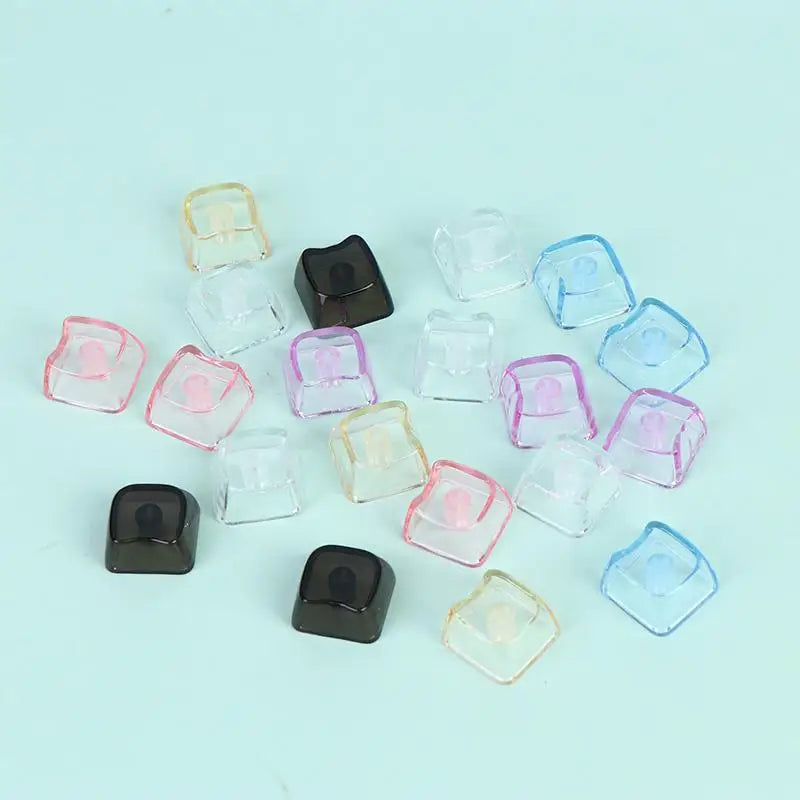 10 Cute Cat Transparent PBT Keycaps 1U Blank MAO Profile Mechanical Qme