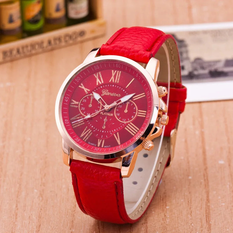 Womens Watches Brand Sport Style Fashion Ladies Watch Leather Watch Women Girls Female Quartz Wristwatches Montre Femme Qme
