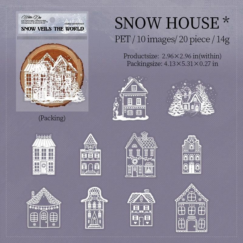 20 Sheets/Bag 3D Foam Winter Snowflake Christmas Sticker Set for DIY Scrapbook Guitar Phone Case Notebook Decoration Craft Qme 5