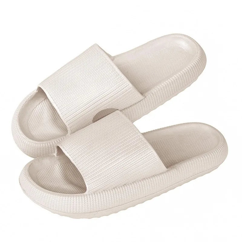 Cloud Slippers Women Shoes Summer Slippers For Men Shoes Home Flat Sandals Massage Flip Flops Couples Bathroom Indoor Slides Qme B-White 3.5cm EUR 38-39