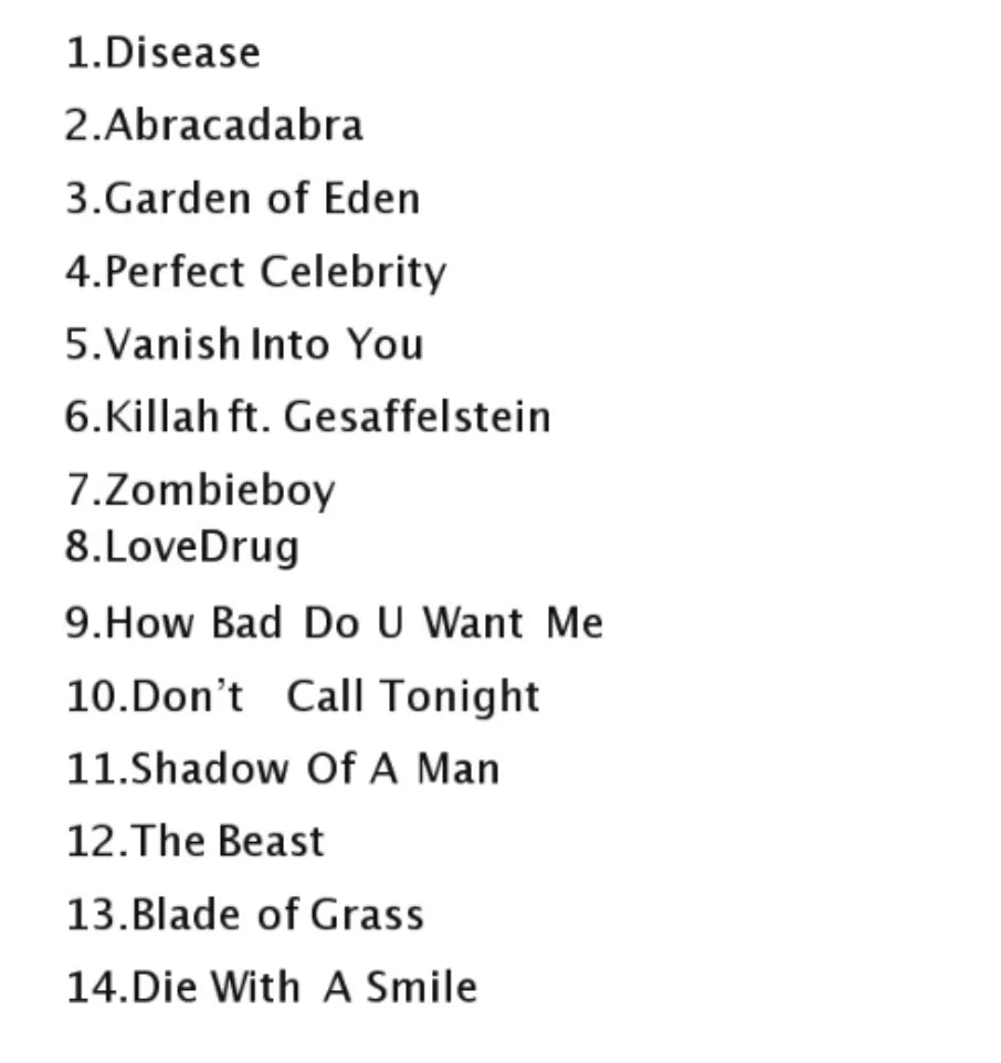 Pop & Electronic Style CD, Featuring Tracks Including Mayhem & Disease, Multi-Genre Performance, Atmospheric Arrangement Qme
