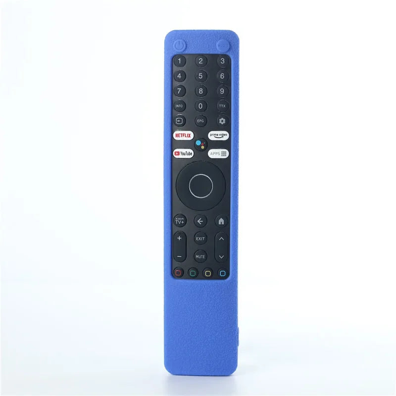 For Xiaomi XMRM-ML Silicone TV Remote Cover Anti-Drop Protective Case Anti-Scratch Protective Skin Sleeve with Anti-lost Lanyard Qme Blue