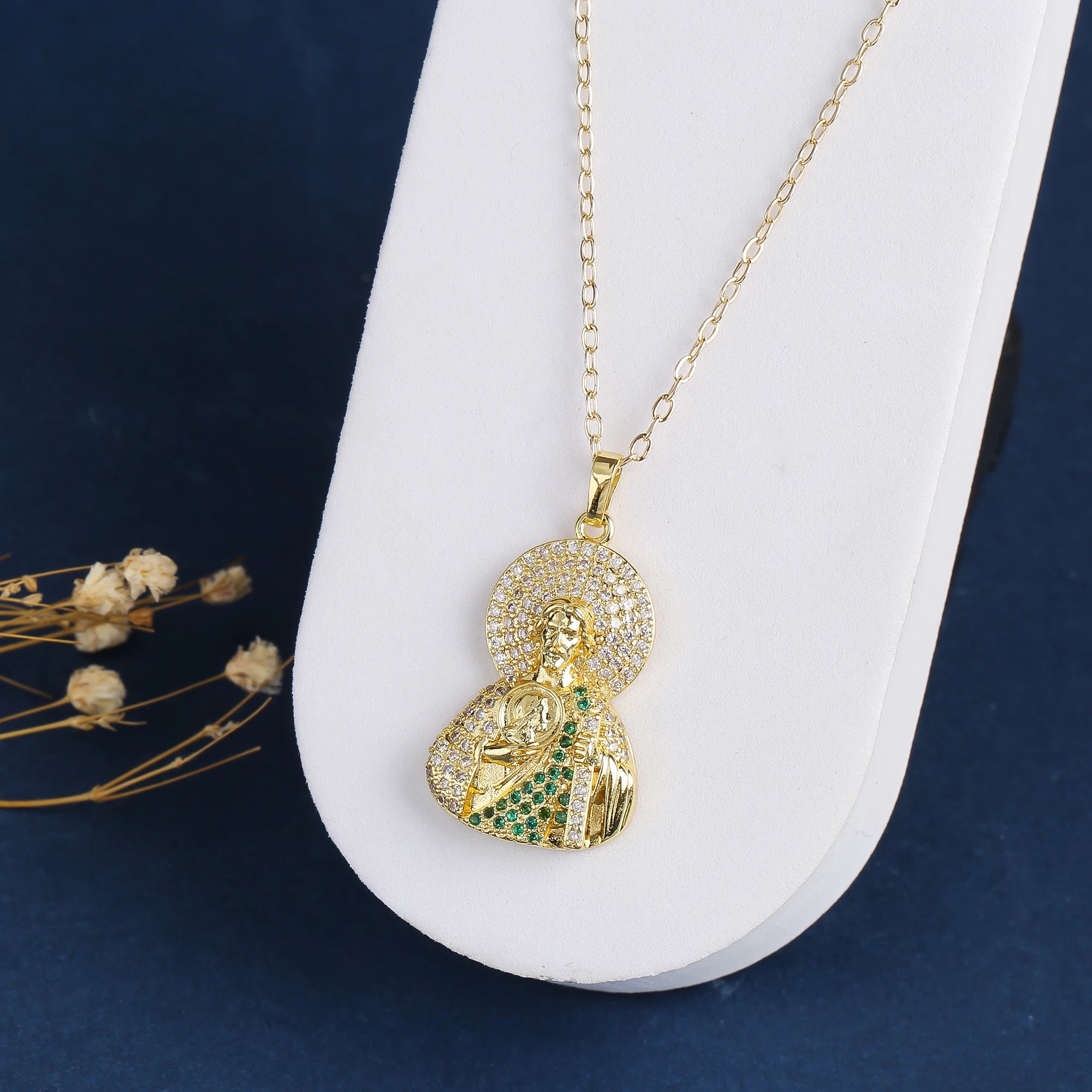 Trendy Man Woman Religious St. Jude Zirconia Pendant Necklace For Female Punk Style Choker Neck Jewelry Friendship Gifts 2024 Qme 1