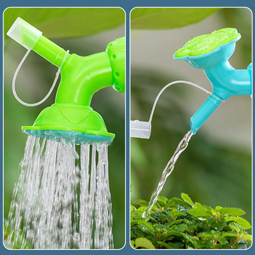 Plastic Multiuse Double Head Bottle Watering Spout Protable Garden Watering Supplies Sprinkler Head For Indoor Seedlings Plant Qme