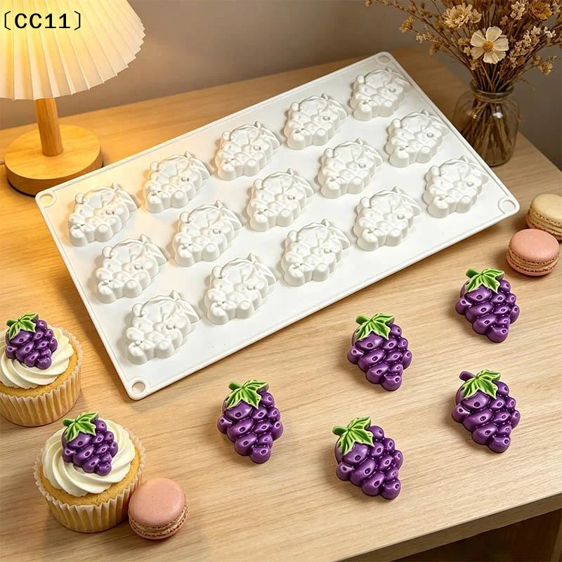 Grape Skewers Bananas Shape Silicone Molds Chocolate Mousse Cake Mold Qme