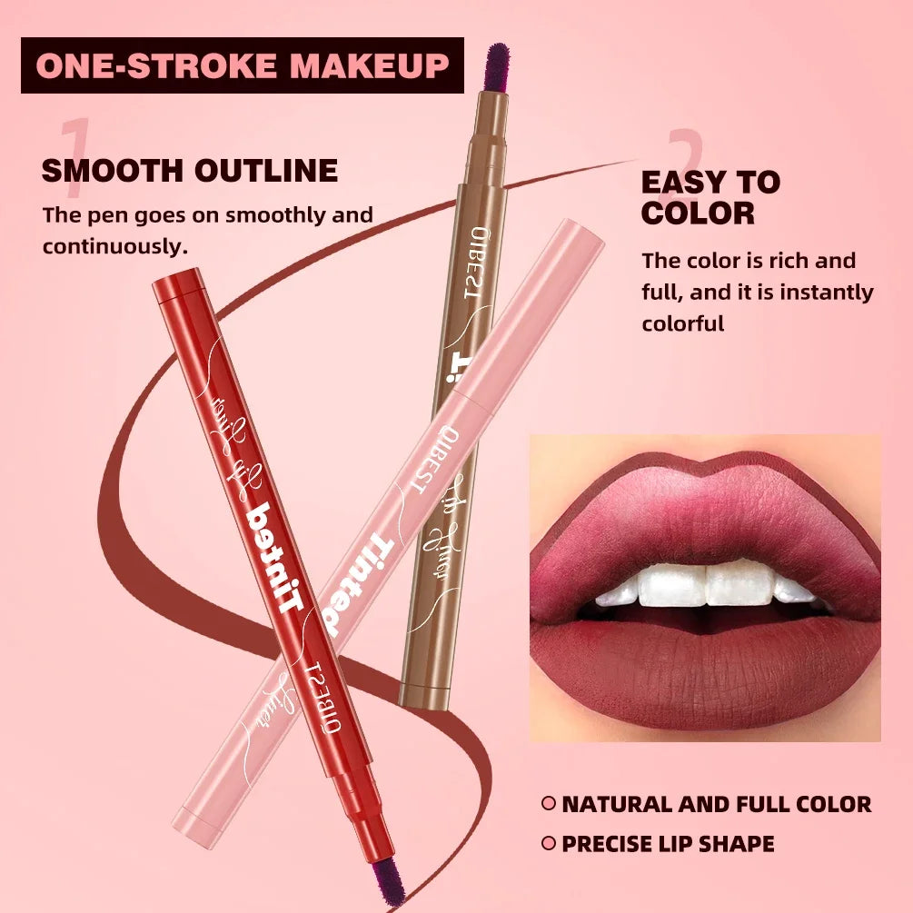 Matte Lip Liner Waterproof,Sweatproof,Multi-color Correcting Liquid Lipstick Pen Sexy Red Brown Lip Makeup Outline Lips Contour Qme