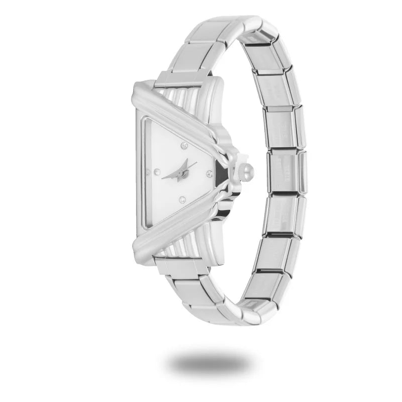 Fashion Women's Stainless Steel Square Triangle DIY Watch Bracelet