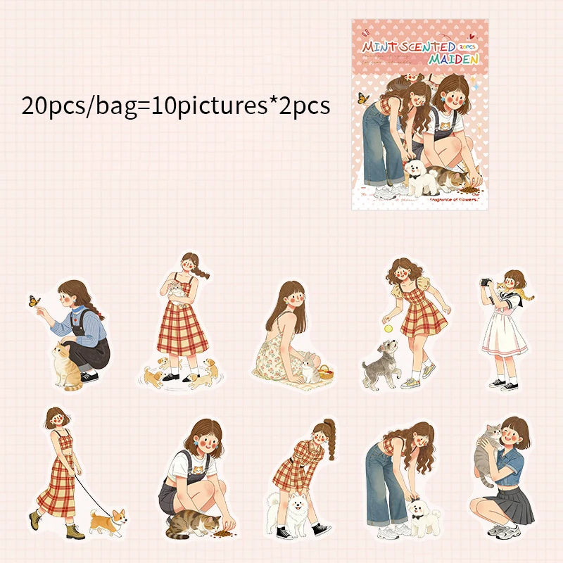 Fresh Summer Girly Sticker Pack, No-cut Decor for Phone Cases, Journals & Water Bottles, Aesthetic Stationery for Students Qme F