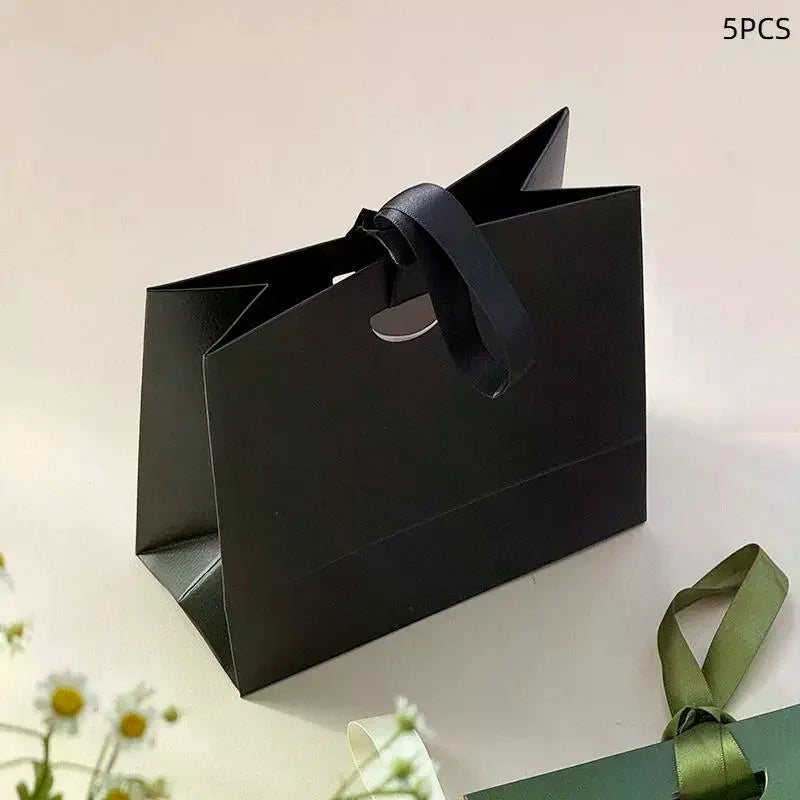 Jewelery Packaging With Ribbon Paper Gift Wrapping Bag Lipstick Storage Wedding Party Gift Tote Handbag Qme