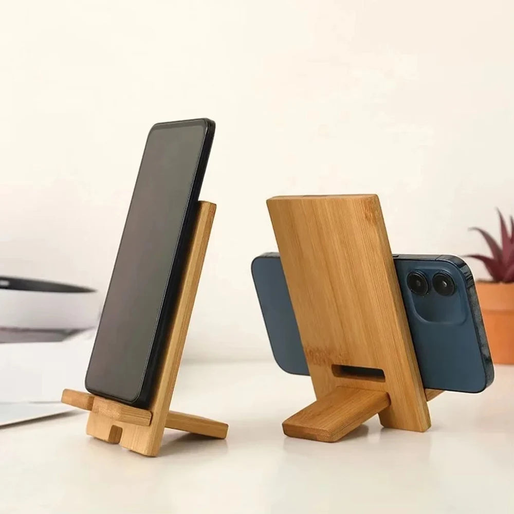 Multi-functional Tablet Stand Lazy Phone Bracket Desktop Bamboo Phone Holder Practical Wooden Smartphone Charging Stand Creative Qme