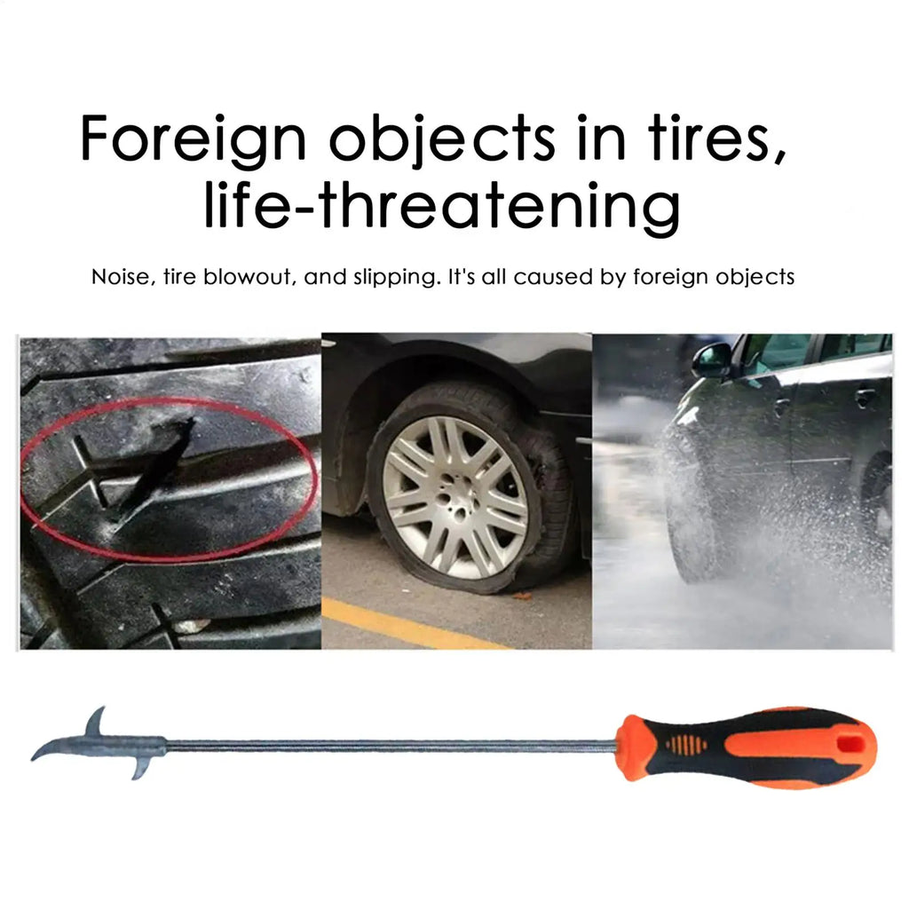 Car Tire Stone Removal Tool Wheel Tread Slot Stone Gravel Remover Multipurpose Tire Rock Cleaning Hook Ensures Motor Bike Tire Qme