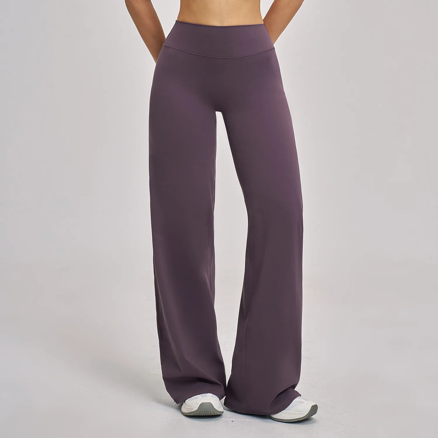 A New Autumn Winter High Waist Wide Leg Sports Pants, Naked Hip Lifting Loose Fitness Sweatpants For Outdoor Daily Leisure Qme eggplant purple XL