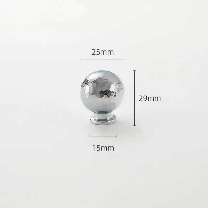 Brass Silver Ball Furniture Pull Handles Hand-forged Hammer Cabinet Handles Door Drawer Knob Kitchen Wardrobe Cupboard Pulls Qme A3