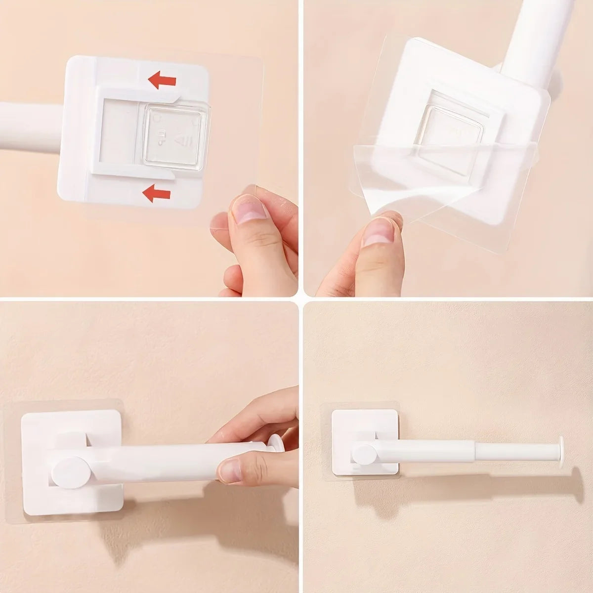 1pc L Shape Multifunctional Hooks, White Retractable Hat Rack, Wall Mounted Hat Organizer, Self Adhesive Cap Holder, Qme