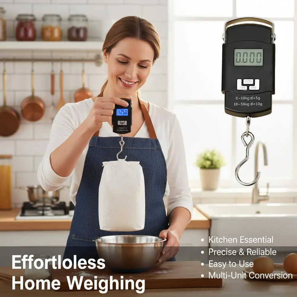 Handheld Electronic Scale Luggage Battery Automatic Reading LCD Qme