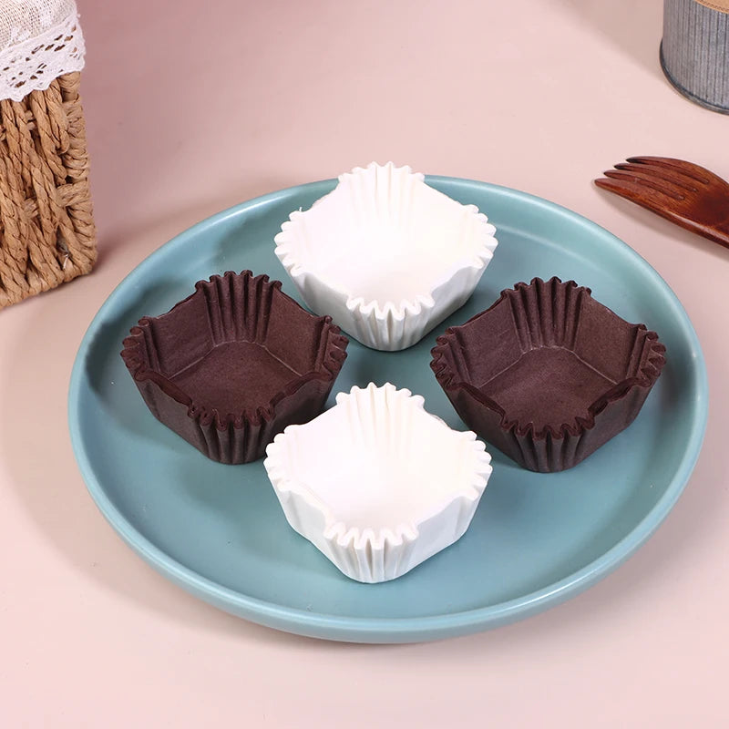 1000Pcs Square Cupcake Liners Muffin Baking Cups Pan Liners Paper Oven Microwave Safe For Wedding Birthday Party Supplies Qme