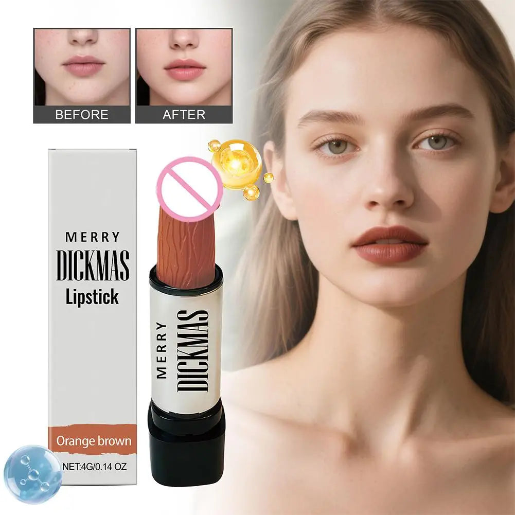 Funny Lipstick Gag Women Matte Texture Velvet Long Lasting Full Qme 01 brown