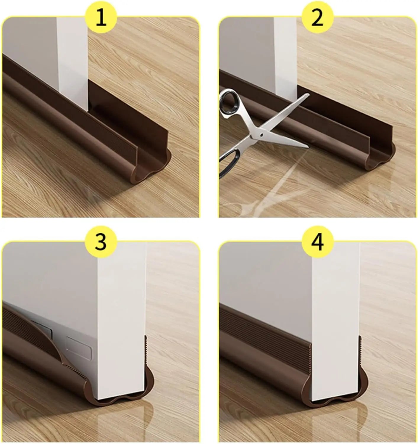 1-4pcs Door Bottom Sealing Strip PVC Soundproofing Wind and Dust Proof Weather Stripping Easy Installation Removable Strip Qme