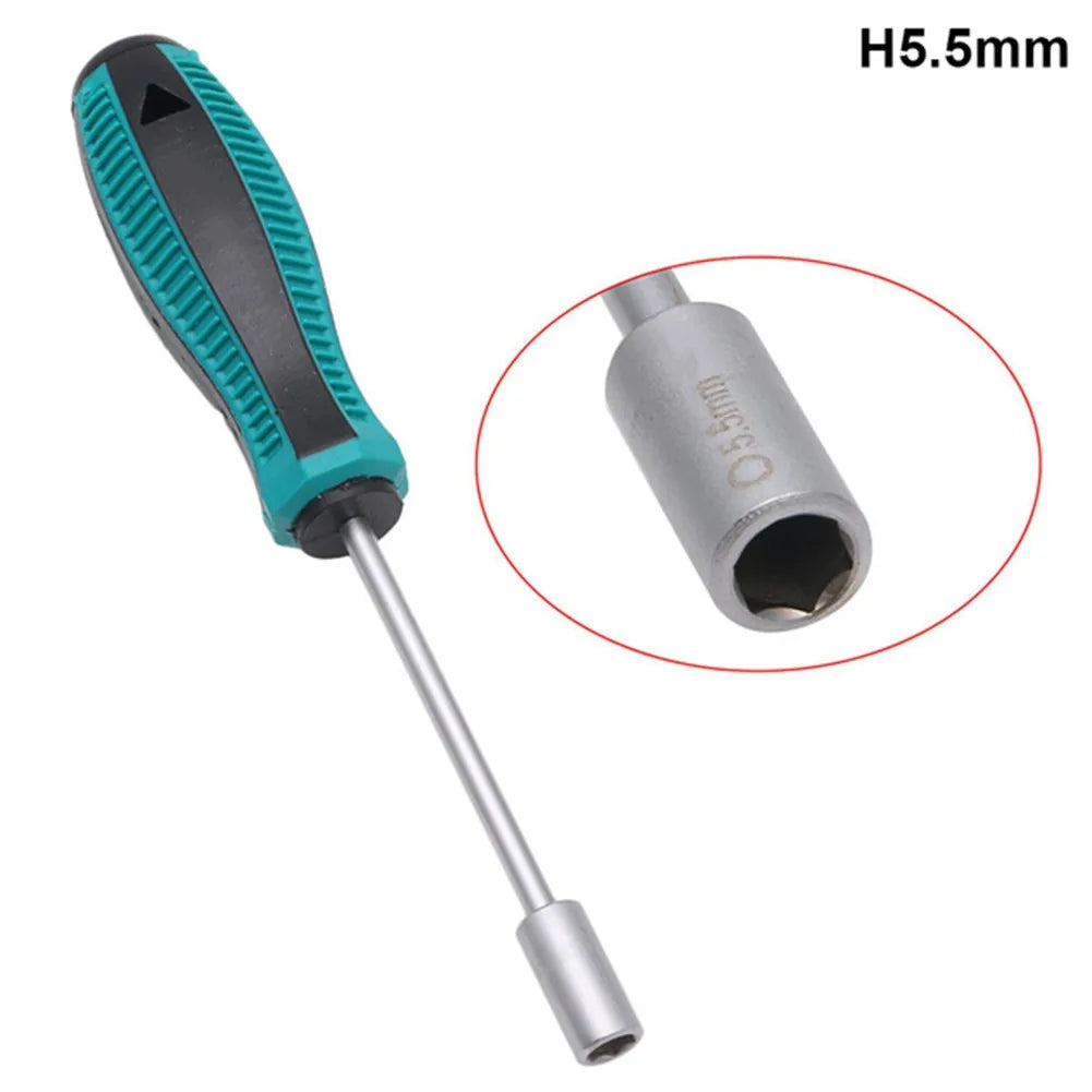 1pc Metal Socket Driver Wrench Screwdriver Hex Nut Key Nutdriver 3-6mm Screw Driver With Hanging Hole Socket Screwdriver Tools Qme 5.5mm