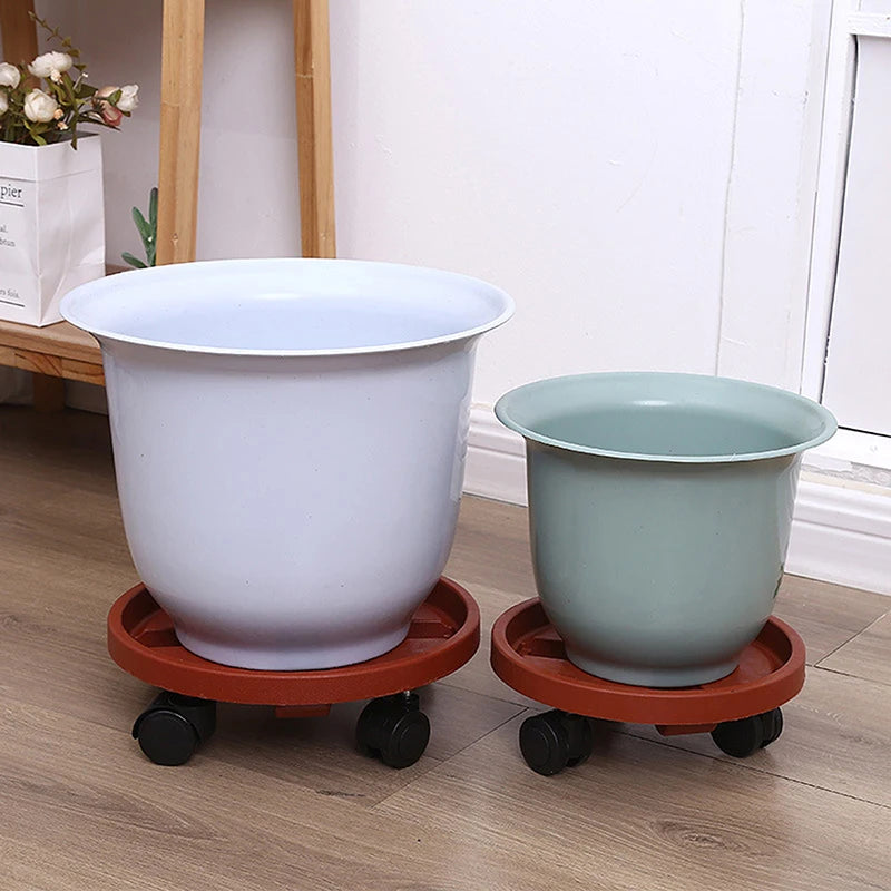 Base Rack Movable Rolling Potted Plant Stand Rollers Universal Flower Qme