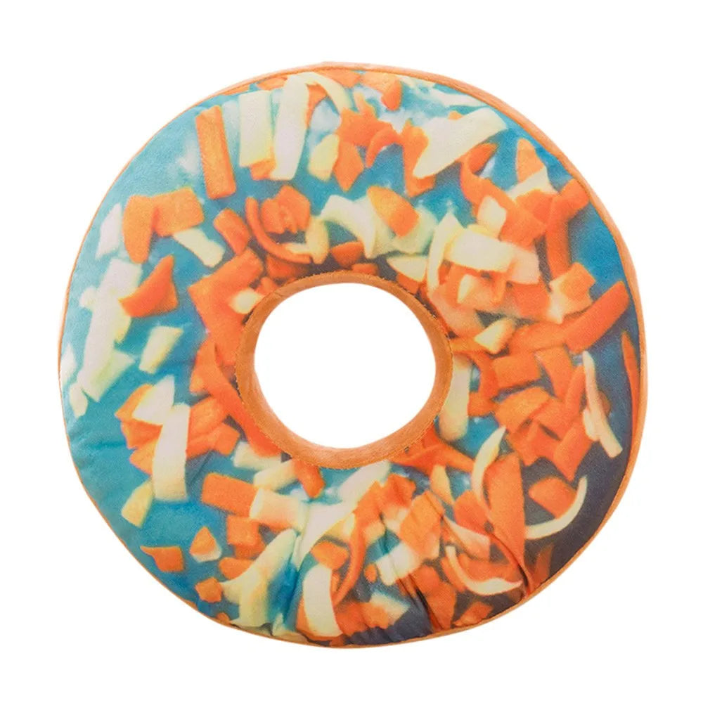 Soft And Comfortable Multi-function Plush Round Shape Cute Pillow Stuffed Seat Pad Sweet Doughnut Foods Cushion Cover Case Toys Qme