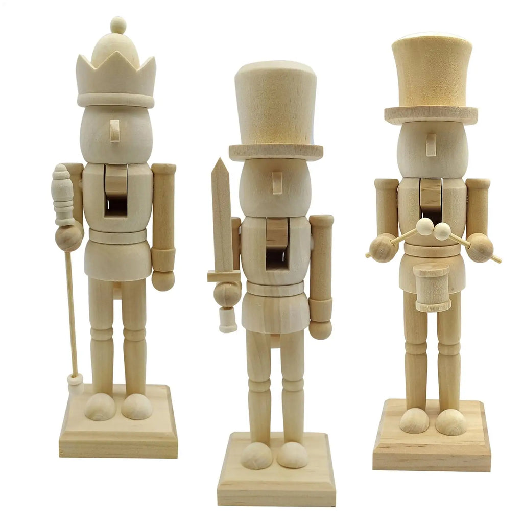 1PC Christmas Nutcracker Figurines Wooden Tabletop Ornament Wood Christmas Decorations Nutcracker Ornaments For DIY Living Room Qme