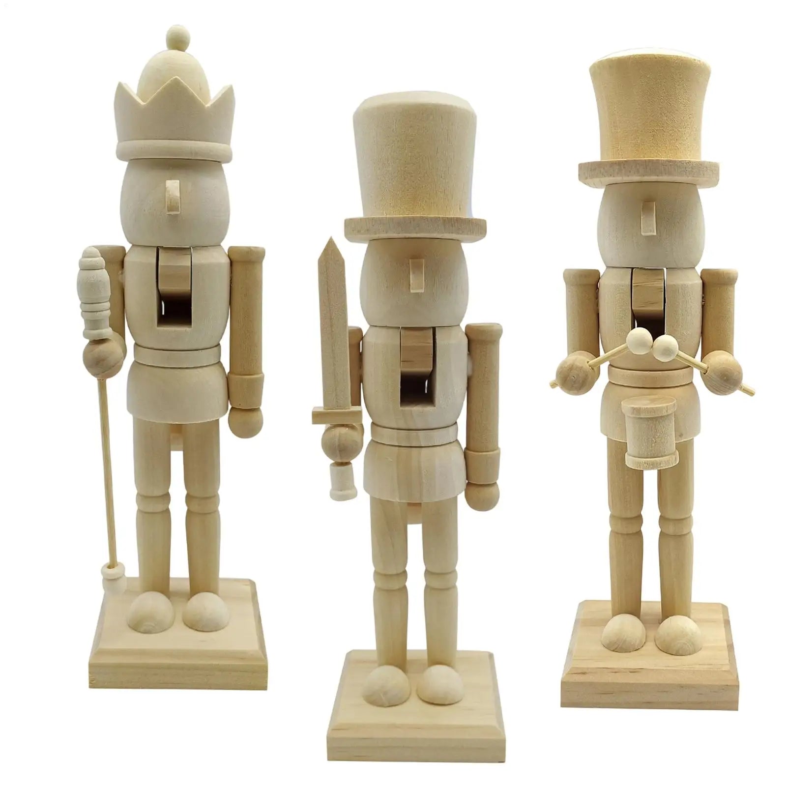 1PC Christmas Nutcracker Figurines Wooden Tabletop Ornament Wood Christmas Decorations Nutcracker Ornaments For DIY Living Room Qme