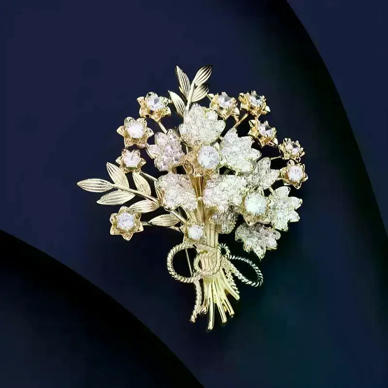 Rhinestone Money Tree Brooch, Sparkly Lucky Plant Lapel Pin Fashion Coat Clothing Jewelry Gifts for Women Qme