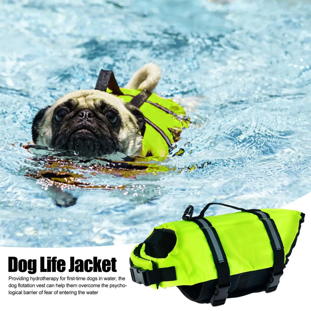 Dog Life Jacket High Visibility Dog Life Vest For Boating Swimsuit With Handles For All Breeds Small Medium Doggy Outdoor Beach Qme
