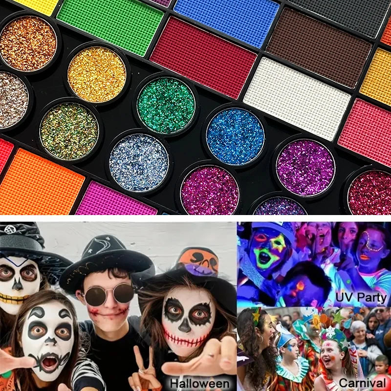 42-Color Facial Painting Vibrant Water-acetated Face Parties Qme