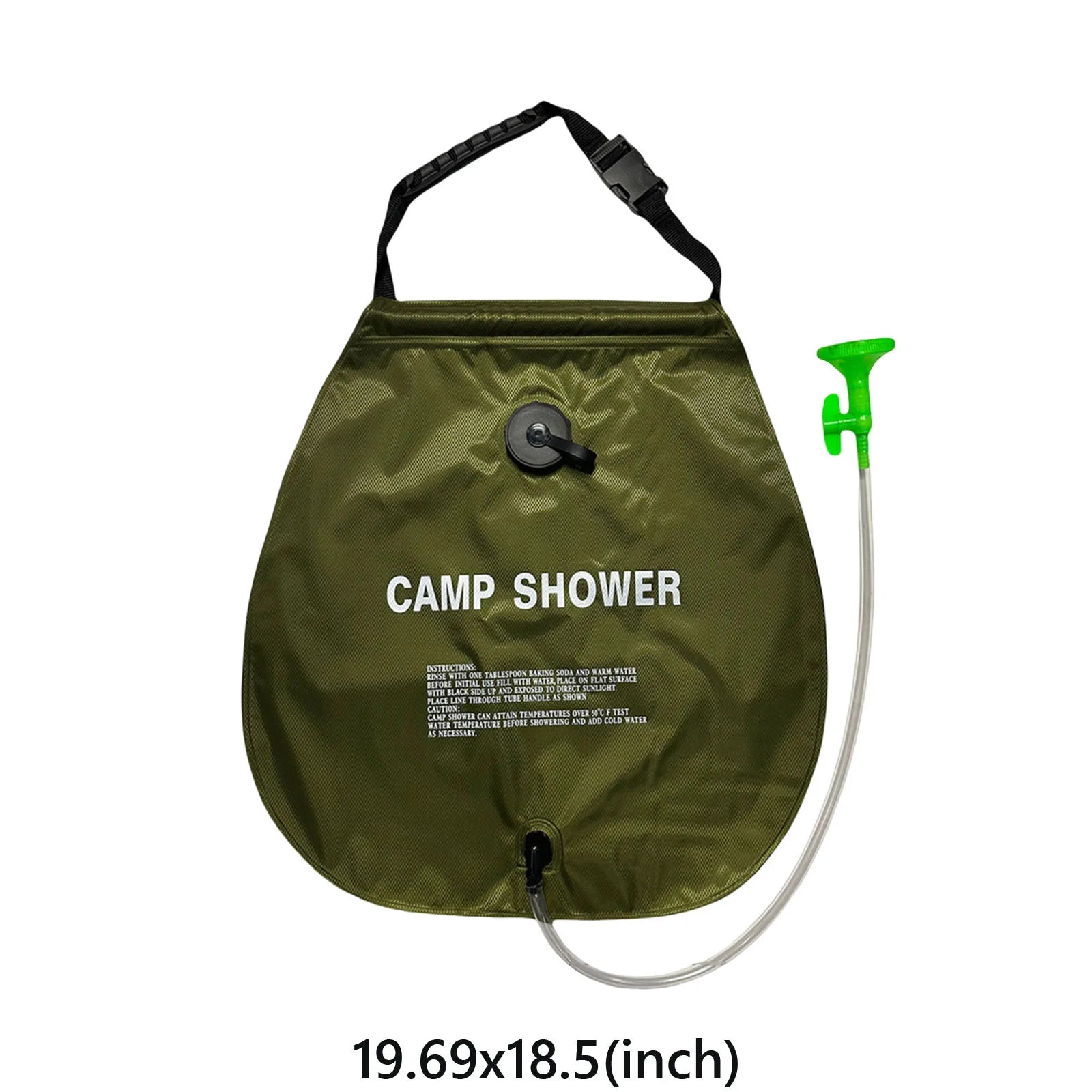 Pvc Water Wash Bag with Removable Hose Nozzle Foldable Travel Shower Water Bag for Camping Hiking Beach Outdoor Activities Qme